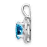 Sterling Silver Rhodium-plated Diam. & Blue Topaz Pendant - Image 2