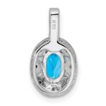 Sterling Silver Rhodium-plated Diam. & Blue Topaz Pendant - Image 3