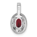 Sterling Silver Rhodium-plated Diam. & Created Ruby Pendant - Image 3