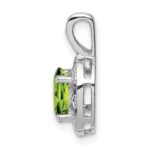 Sterling Silver Rhodium-plated Diam. & Peridot Pendant - Image 3
