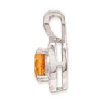 Sterling Silver Rhodium-plated Diam. & Citrine Pendant - Image 2