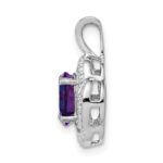 Sterling Silver Rhodium-plated Diam. & Amethyst Pendant - Image 2