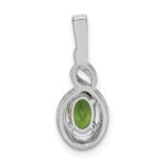 Sterling Silver Rhodium-plated Peridot & Diam. Pendant - Image 4