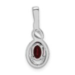 Sterling Silver Rhodium-plated Garnet & Diam. Pendant - Image 4