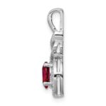 Sterling Silver Rhodium-plated Created Ruby & Diam. Pendant - Image 2