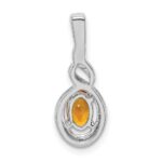 Sterling Silver Rhodium-plated Citrine & Diam. Pendant - Image 4