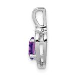 Sterling Silver Rhodium-plated Amethyst & Diam. Pendant - Image 2