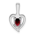 Sterling Silver Rhodium-plated Garnet & Diam. Pendant - Image 4