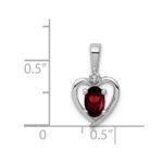Sterling Silver Rhodium-plated Garnet & Diam. Pendant - Image 3