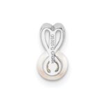Sterling Silver Rhodium-plated FW Cultured Pearl Pendant - Image 3