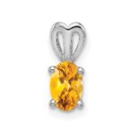 Sterling Silver Rhodium-plated Citrine Pendant
