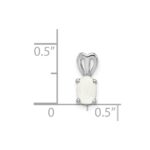 Sterling Silver Rhodium-plated Created Opal Pendant - Image 4