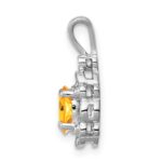 Sterling Silver Rhodium-plated Citrine & Diam. Pendant - Image 2