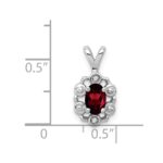 Sterling Silver Rhodium-plated Garnet & Diam. Pendant - Image 4