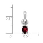 Sterling Silver Rhodium-plated Garnet & Diam. Pendant - Image 3