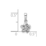 Sterling Silver Rhodium-plated Floral Diamond Pendant - Image 4