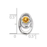 Sterling Silver Rhodium Citrine Birthstone Vibrant Chain Slide - Image 3