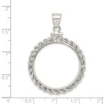 Wideband Distinguished Coin Jewelry Sterling Silver Polished Rope 26.4 x 1.8mm Susan B. Anthony Screw Top Coin Bezel Pendant - Image 4