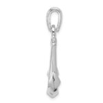 De-Ani Sterling Silver Rhodium-Plated Polished 3D Anchor Pendant - Image 2