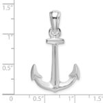 De-Ani Sterling Silver Rhodium-Plated Polished 3D Anchor Pendant - Image 4