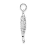 De-Ani Sterling Silver Rhodium-Plated Polished and Textured 3D Seahorse Pendant - Image 2