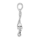 De-Ani Sterling Silver Rhodium-Plated Polished 3D Anchor with Rope Pendant - Image 2