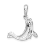 De-Ani Sterling Silver Rhodium-Plated Polished Seal Pendant - Image 3