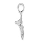 De-Ani Sterling Silver Rhodium-Plated Polished 3D Blue Shark Pendant - Image 2