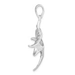 De-Ani Sterling Silver Rhodium-Plated Polished and Textured Marlin Fish Pendant - Image 2