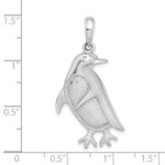 De-Ani Sterling Silver Rhodium-Plated Polished and Textured Penguin Pendant - Image 4