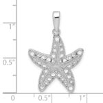 De-Ani Sterling Silver Rhodium-Plated Polished Cut-Out Starfish Pendant - Image 4