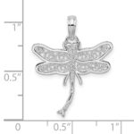 De-Ani Sterling Silver Rhodium-Plated Polished Filigree Wing Dragonfly Pendant - Image 4