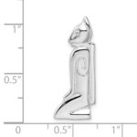 De-Ani Sterling Silver Rhodium-Plated Polished Marco Island Cat Slide - Image 4
