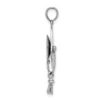 De-Ani Sterling Silver Rhodium-plated Polished 3D Moveable Tassel Graduation Cap Pendant - Image 2