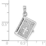 De-Ani Sterling Silver Rhodium-Plated 3D Moveable Lords Prayer Bible Pendant - Image 8