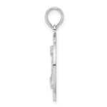 De-Ani Sterling Silver Rhodium-Plated St. Augustine with Lighthouse Circle Pendant - Image 2