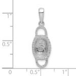 De-Ani Sterling Silver Rhodium-Plated Polished 3D Double Handle Basket Pendant - Image 5