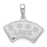 De-Ani Sterling Silver Rhodium-plated Polished 4 Aces Good Luck Playing Cards Pendant - Image 3