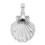 De-Ani Sterling Silver Rhodium-Plated Polished and Textured Shell / Sea Horse Pendant - Image 3