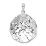 De-Ani Sterling Silver Rhodium-Plated Polished and Textured Sand Dollar Pendant - Image 3