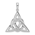 De-Ani Sterling Silver Rhodium-Plated Polished Celtic Trinity Knot Pendant