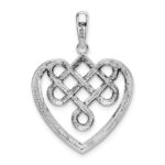 De-Ani Sterling Silver Rhodium-Plated Polished Celtic Knot Heart Pendant - Image 3