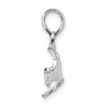 De-Ani Sterling Silver Rhodium-Plated Polished Jumping Bass Fish Pendant - Image 2