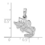 De-Ani Sterling Silver Rhodium-Plated Polished Jumping Bass Fish Pendant - Image 4