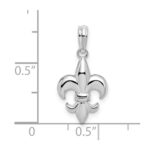 De-Ani Sterling Silver Rhodium-Plated Polished Fleur de lis Pendant - Image 4