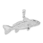 De-Ani Sterling Silver Rhodium-Plated Polished 3D Red Fish Pendant - Image 3