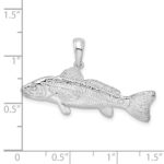 De-Ani Sterling Silver Rhodium-Plated Polished 3D Red Fish Pendant - Image 4