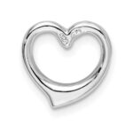 De-Ani Sterling Silver Rhodium-plated Polished Heart Slide - Image 3