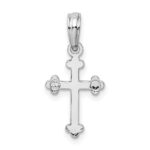 De-Ani Sterling Silver Rhodium-plated Polished Small Budded Cross Pendant - Image 3