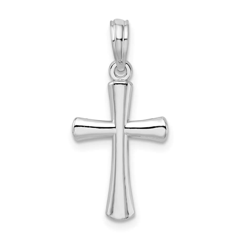 QC10165.jpg De-Ani Sterling Silver Rhodium-plated Polished Cross Pendant - Image 1